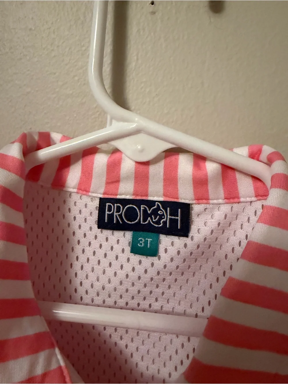 Prodoh Peach & White Striped Polo Shirt